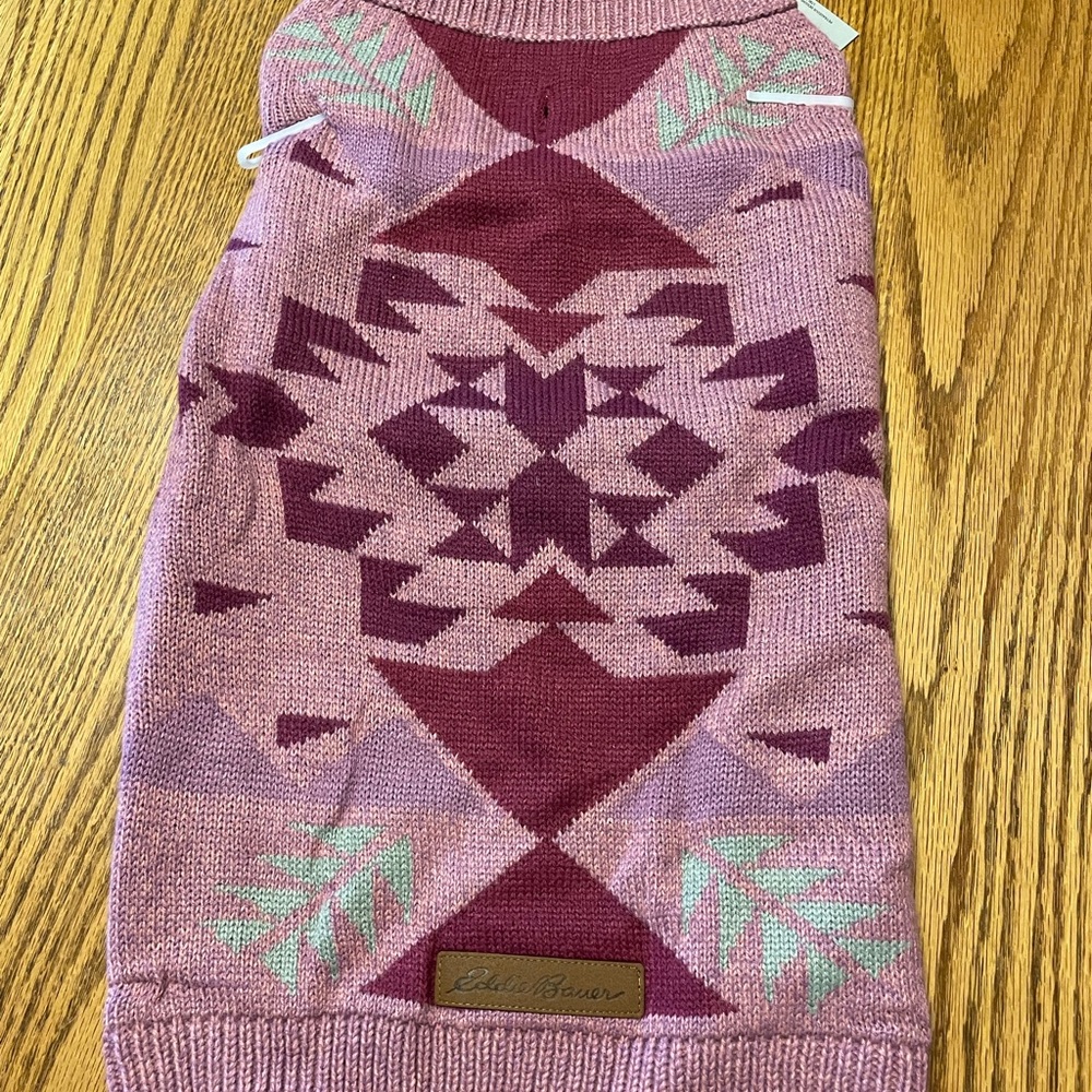 Eddie Bauer large Mauve  pet sweater